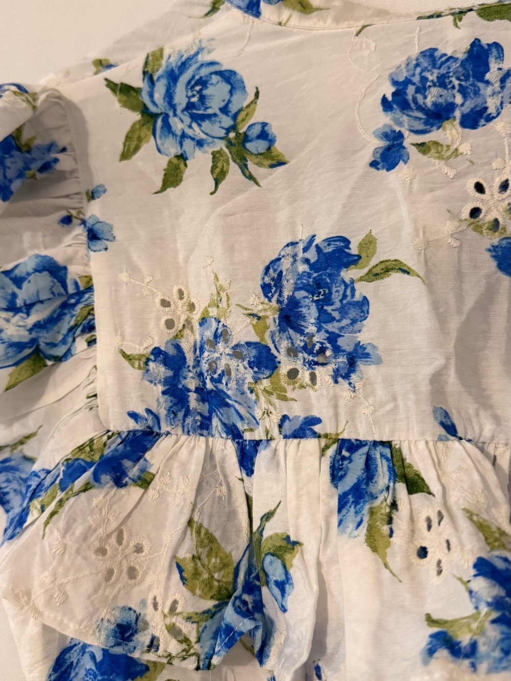 FANCYD Blue Floral Ruffle Romper - Women's Jumpsuit - Picture 7 of 7